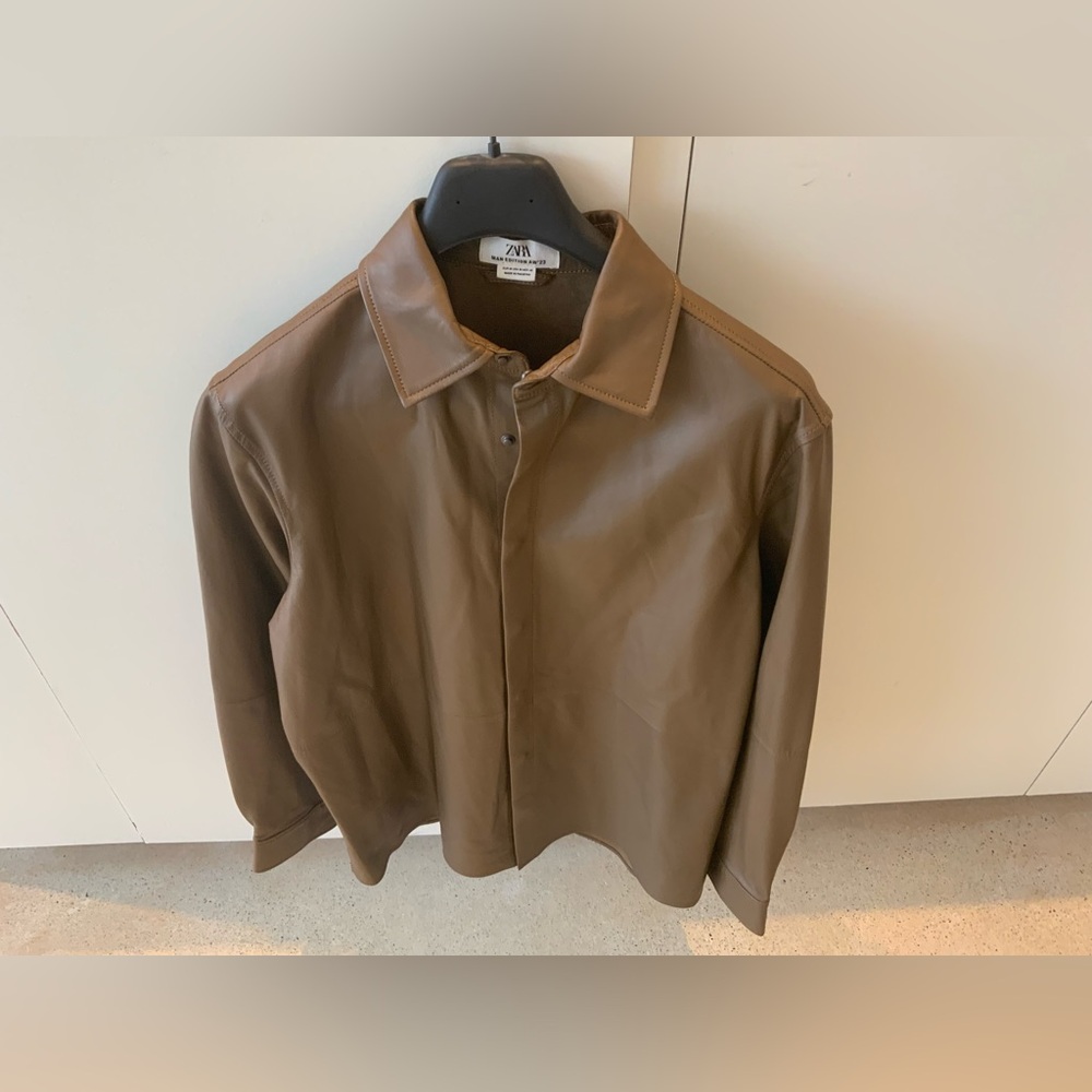 Zara genuine sheep leather shirt